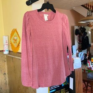 Heather red long sleeve mid-weight shirt